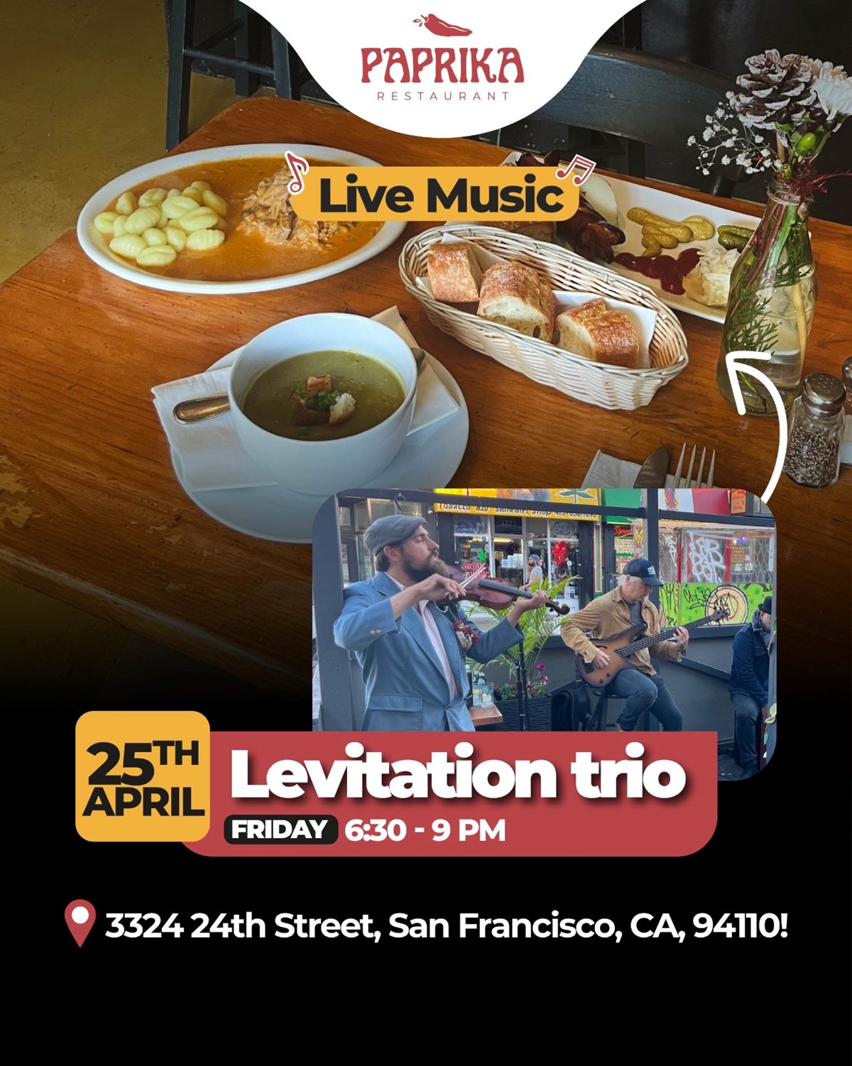 Live music at Paprika 04/25 Friday 